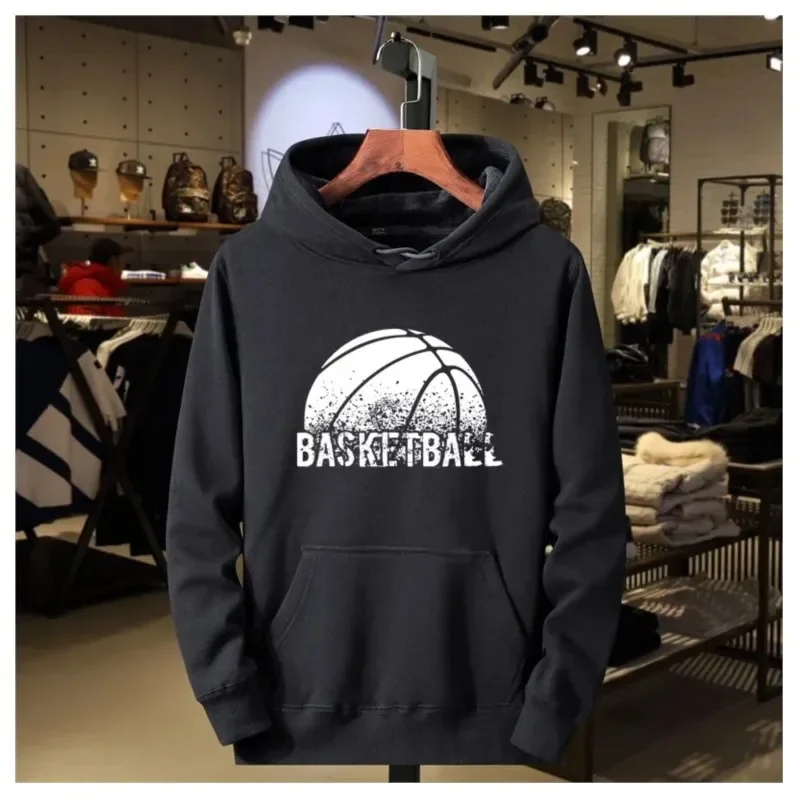 

Men's and women's basketball printed hooded sportswear for outdoor leisure, warmth, urban fashion, autumn and winter
