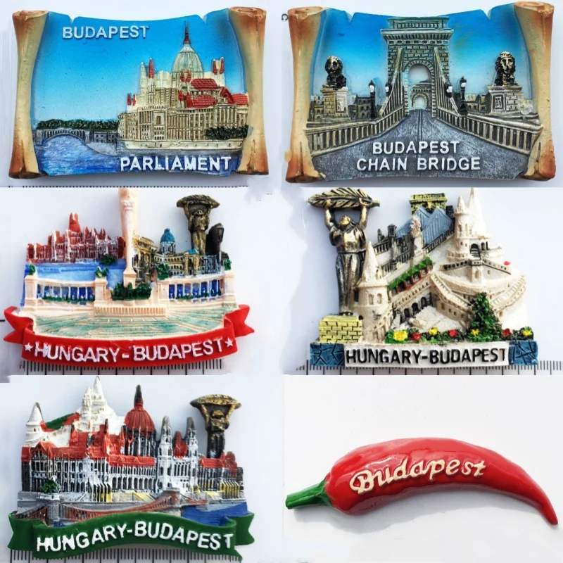 Kreatywna wielokolorowa Węgry Budapeszt Lodówka z żywicy 3D Magnes na lodówkę Naklejka do dekoracji domu i pamiątek z podróży Prezenty