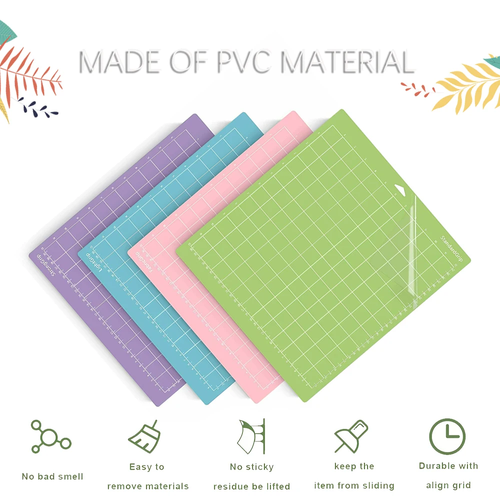 3/4 Stück 12 x 12 Zoll tragbare Ersatz-Cameo-Silhouette-Schneidematte für Cricut-Klebstoff-PVC-Schneidematten zum Basteln und Nähen – Detail 2