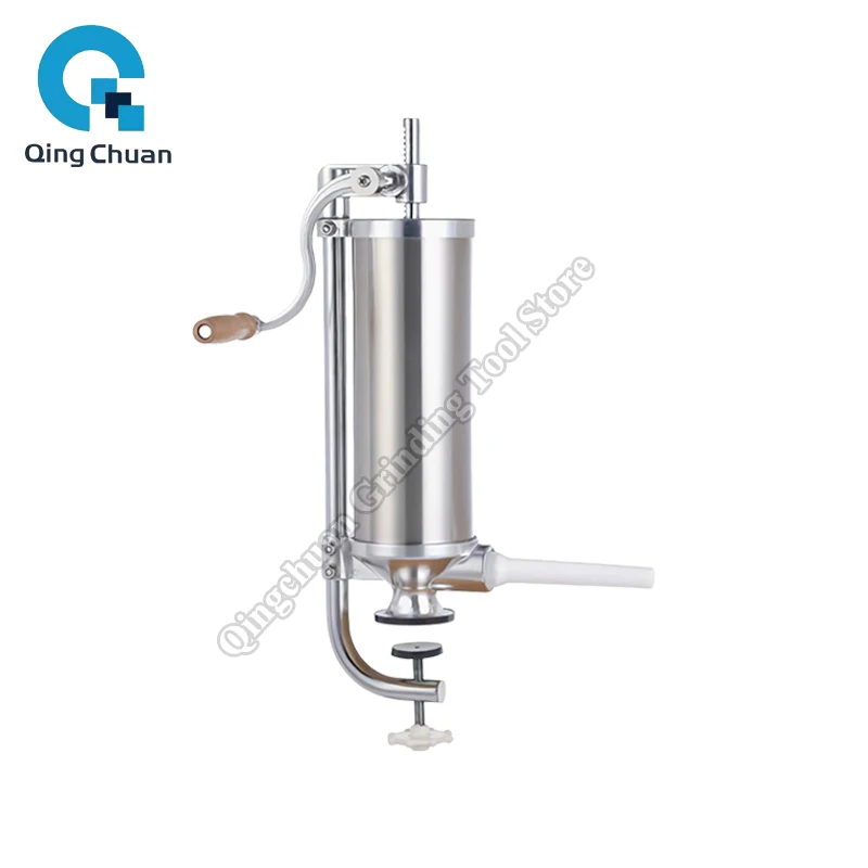 Embutidora de salchichas Vertical de acero inoxidable, Manual casero, comercial, máquina de llenado de carne y salchichas