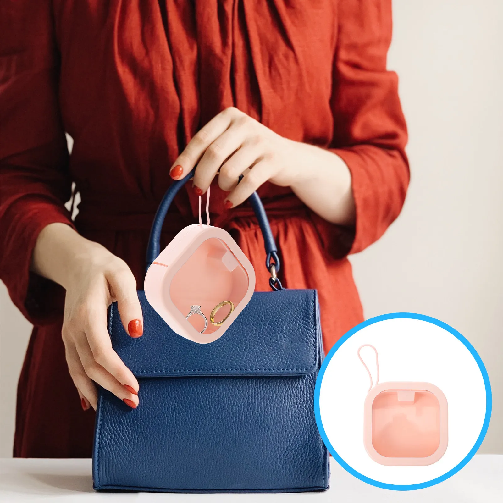 Portable Jewelry Box Multi-Function Earring Case Transparent Window Storage Organizer Convenient Jewelry Storage Accessory