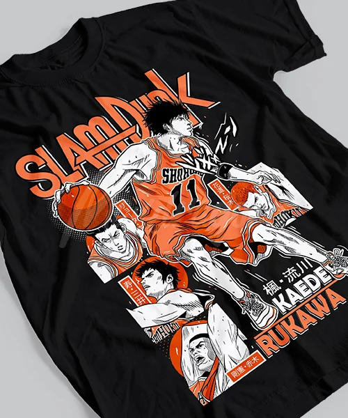 T-shirt For Anime Slam Dunk Kaede Rukawa