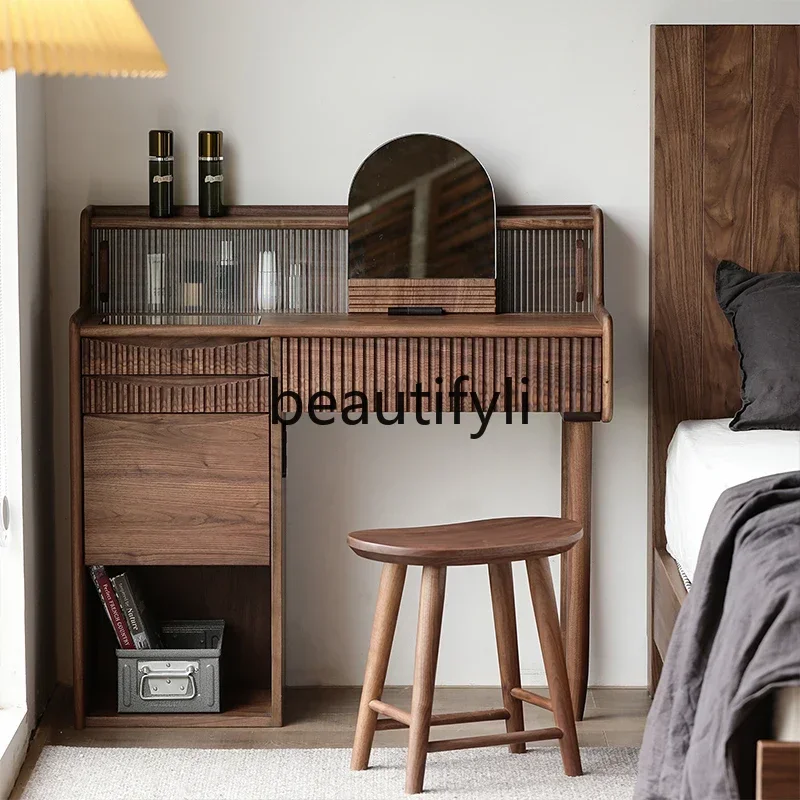 

ss D Nordic simple black walnut dresser all solid wood