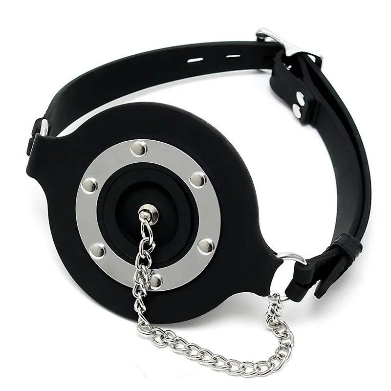 Mouth Balls Erotic Sexy Toys O Ring Gag Silicone Open Mouth Gag Slave BDSM Adult Games Sex Products for Women Black Type 2 in 1