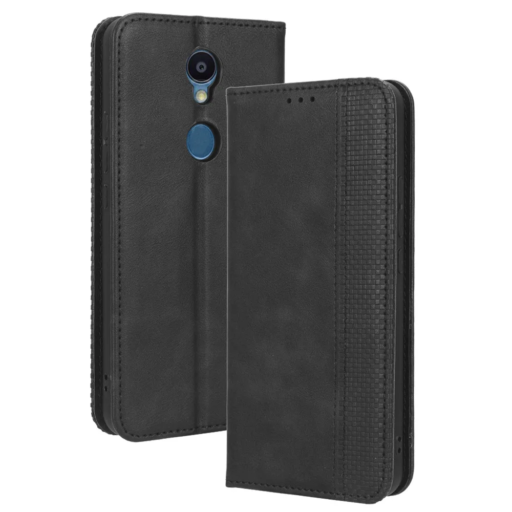 Funda de cuero con cierre magnético para teléfono, carcasa abatible de estilo Retro para Sharp Rouvo V de 6,52 pulgadas, ranura para tarjeta, BILLETERA, prevención de caídas para RouvoV