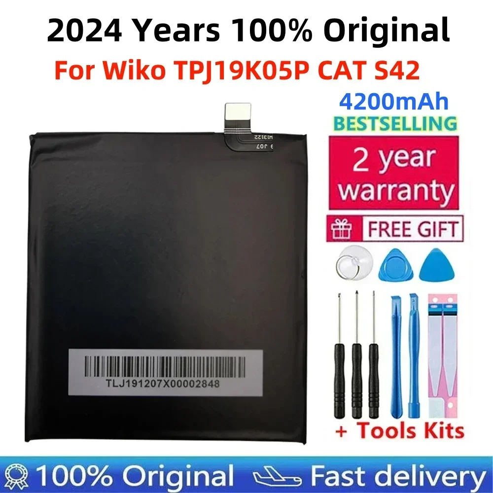 

2024 Years 100%Original 4200mAh 596266 Battery For Wiko TPJ19K05P CAT Aterpillar CAT S42 Mobile Phone Batteries