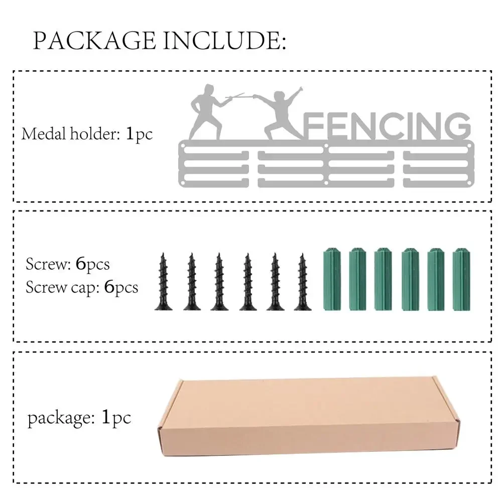 펜싱 메달 홀더 디스플레이 행거 랙, 스포츠 시상식, 금속 끈 홀더, 운동 선수를 위한 벽걸이
