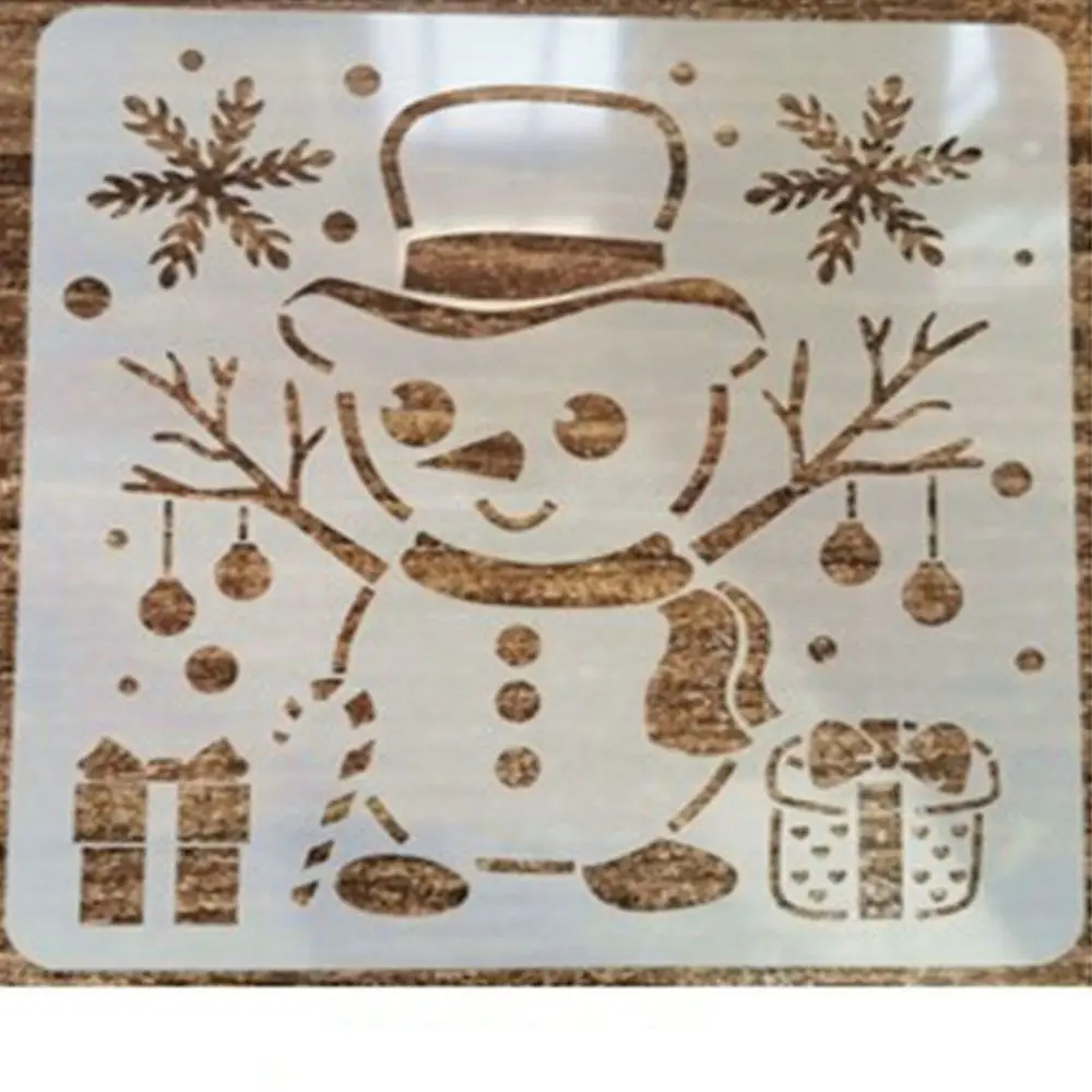 Modèle de peinture en aérosol de style de Noël, outil de dessin de graffiti, galets de Noël, décor de sol décoratif d'album, père Noël, bonhomme de neige mignon