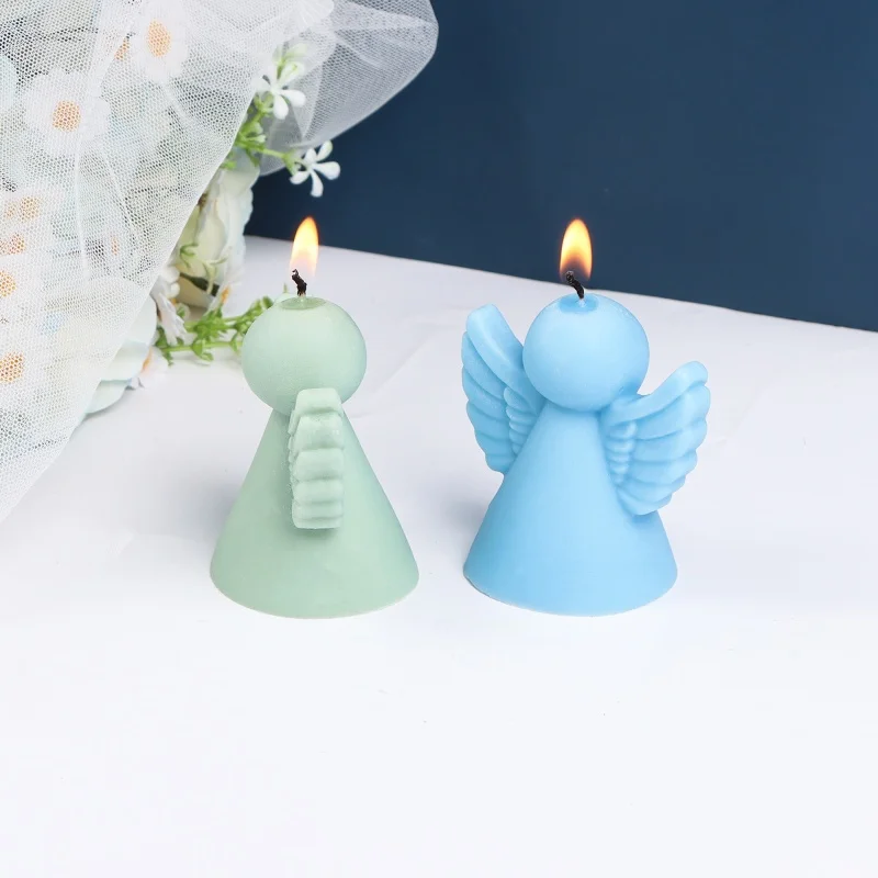 1PC 3D Simple Angel Silicone Candle Mold DIY Handmade Winged Angel Aromatherapy Soap Making Mold Angle Epoxy Resin Casting Mold