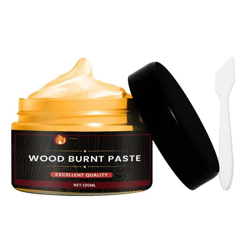 Wood Burning Gel Easy to Apply Burn Paste for Wood Craft Combustion Gel DIY Pyrography Accessories for Paper Leather Wood Cloth