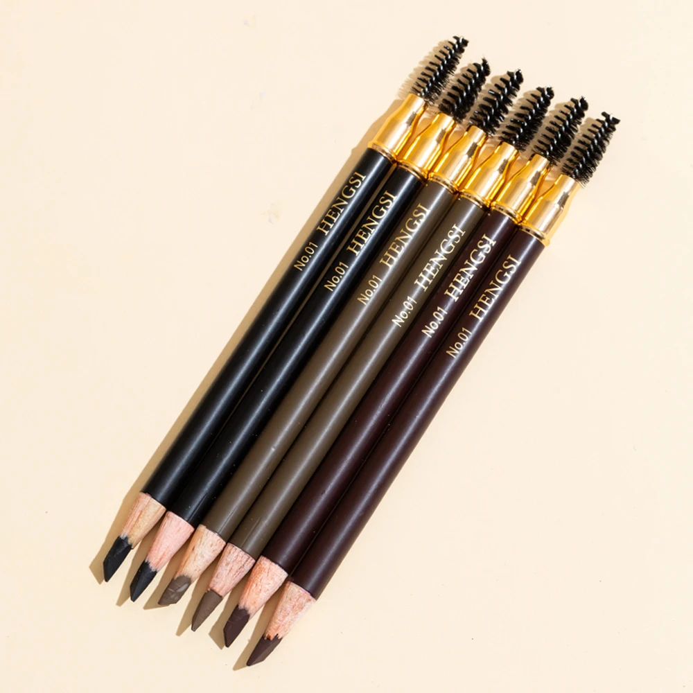 6 uds/3 uds HENGSI lápiz de cejas Natural mate duradero diseño de cepillo impermeable, a prueba de sudor, no se decolora maquillaje lápiz de cejas