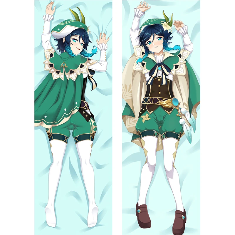 

Game Genshin Impact Venti Hugging Body Pillowcase Green Long Anime Dakimakura Pillow Case Cover Soft Cushion Cover Otuka Gifts