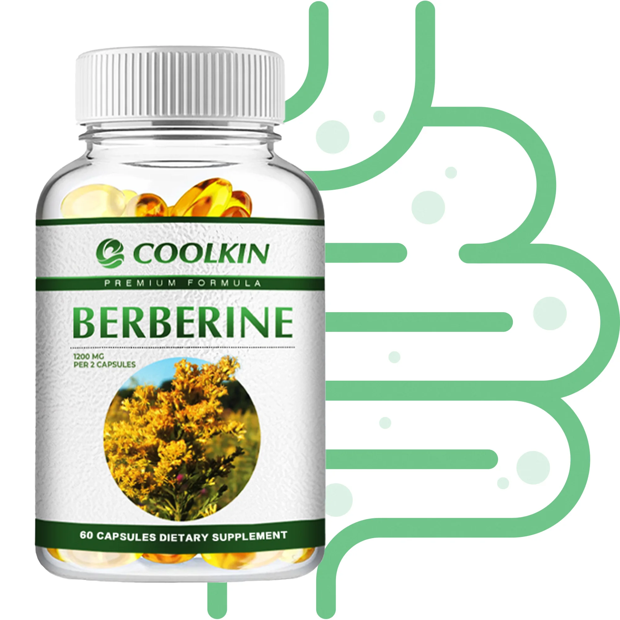 

Premium Berberine - Blood Circulation, Promotes Cardiovascular and Gastrointestinal Health, Enhance Energy, Boost Immunity