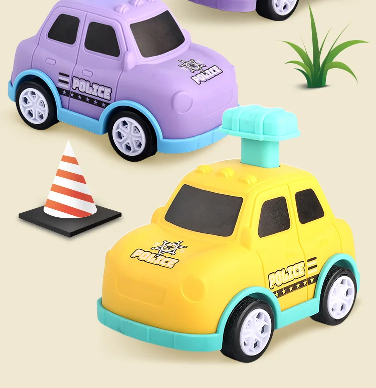 New children's inertial pressing pull-back car simulation model small police car