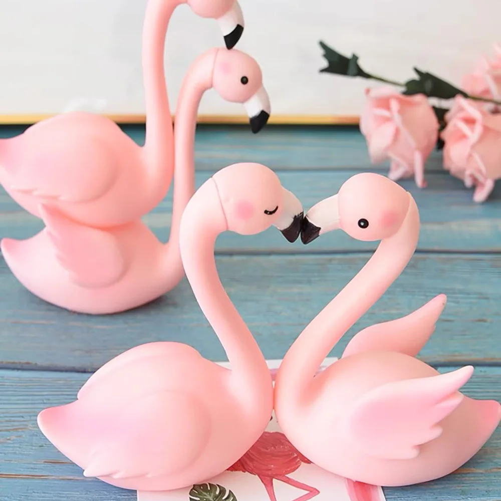 Flamingo-Kuchenaufsatz, Mädchen, alles Gute zum Geburtstag, Party-Kuchendekoration, Palmenblätter, Hochzeit, Party-Dekoration, Flamingo, tropisches Partyzubehör – Detail 4