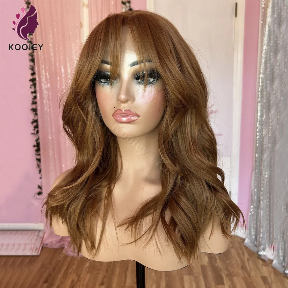 

13x6 Brown Body Wave Lace Front Wig HD Transparent 360 Lace Frontal Wig Human Hair Preplucked Colored Silk Top Human Hair Wigs