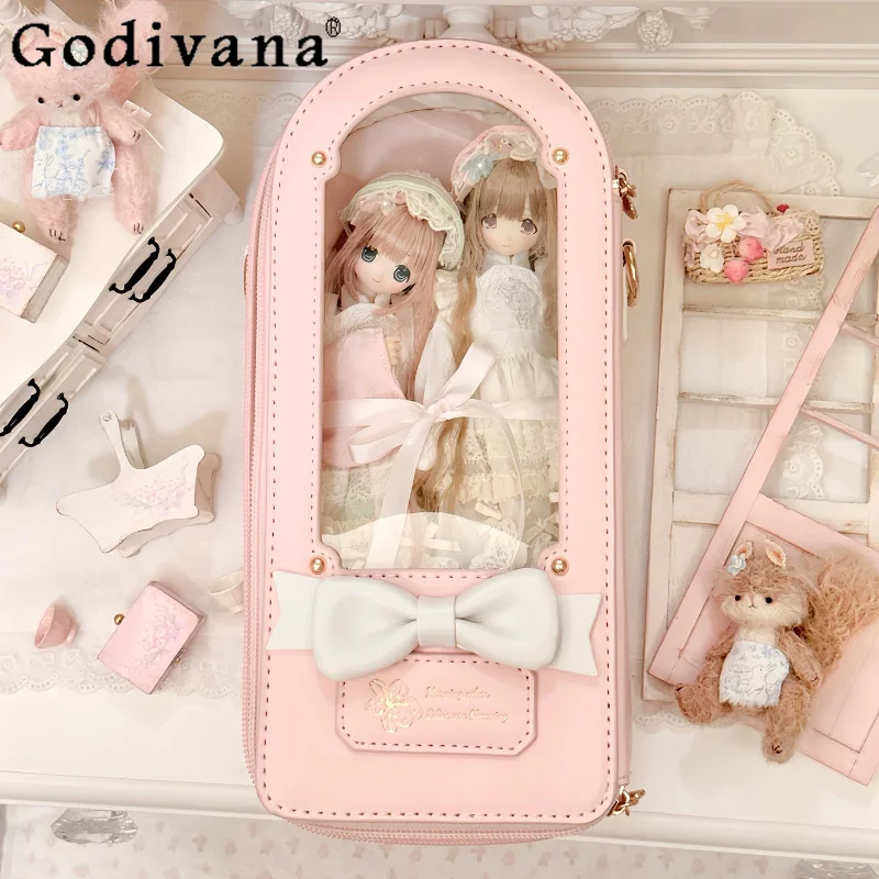 

2026 New Y2k 8 Points Bjd Baby Doll Bag Students Cute Pink Doll Collection Bag Portable Crossbody Shoulder Bjd Shoulder Bags