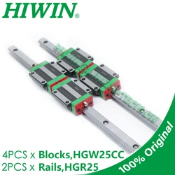 Original HIWIN HGR25 HGW25CC 200 300 400 500 600 700 800 900 1000 1100 1200 1500mm Linear Guide Rail HIWIN Carriage Slide Router