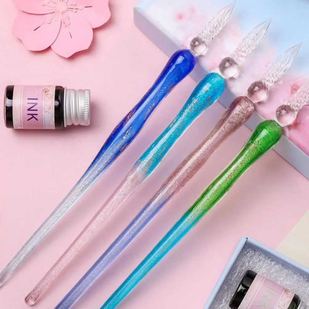 Набор для Dip-ручки, прозрачные чернила в форме цветка вишни, для обучения гладкая пишущая ручка, 1 набор