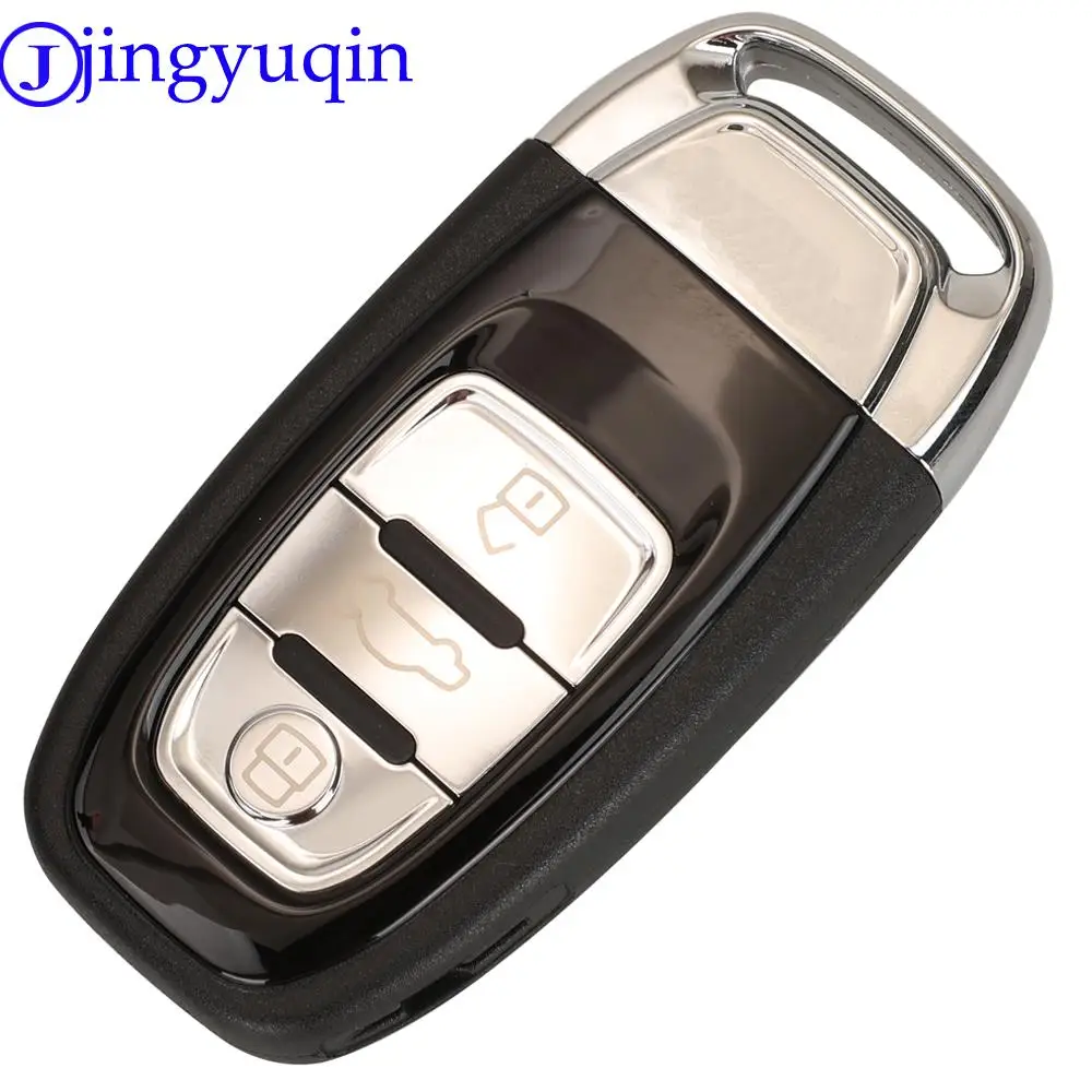 Jingyuqin 스마트 원격 자동차 키 쉘 커버 케이스 포브, 아우디 A4L A6L Q5 A5 754C / 754G 블레이드 포함, 3 버튼
