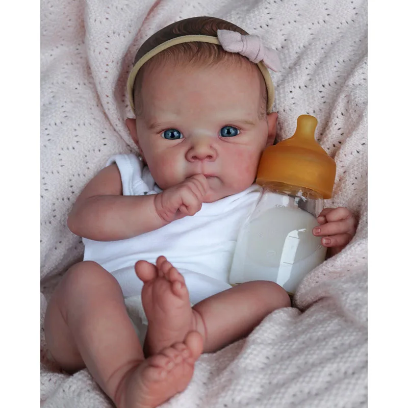 

45CM Full Body Silicone Bebe Reborn Doll Bettie Soft Body Newborn Baby Size Sweet Baby Already Painted Skin with Visible Veins