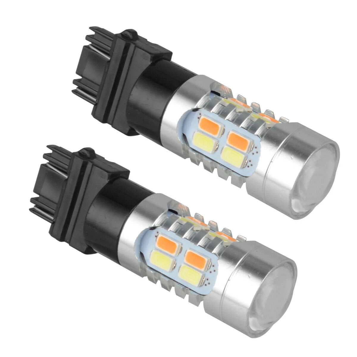 2X High Power 3157 LED DRL White/Amber Switchback Turn Signal Parking 20-SMD-5730 Light Bulbs Dual Color