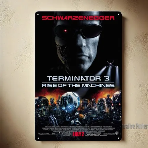 Terminator 3 Rise Of The Machines Movie Metal Poster -Sign- 20x30cm (8x12inch)  -aluminum