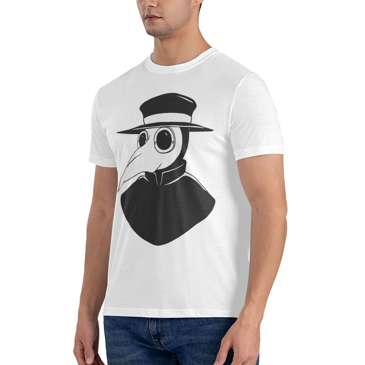 Beak Men T Shirts Plague Doctors Creative Tees Short Sleeve Round Collar T-Shirt Cotton Adult Clothing