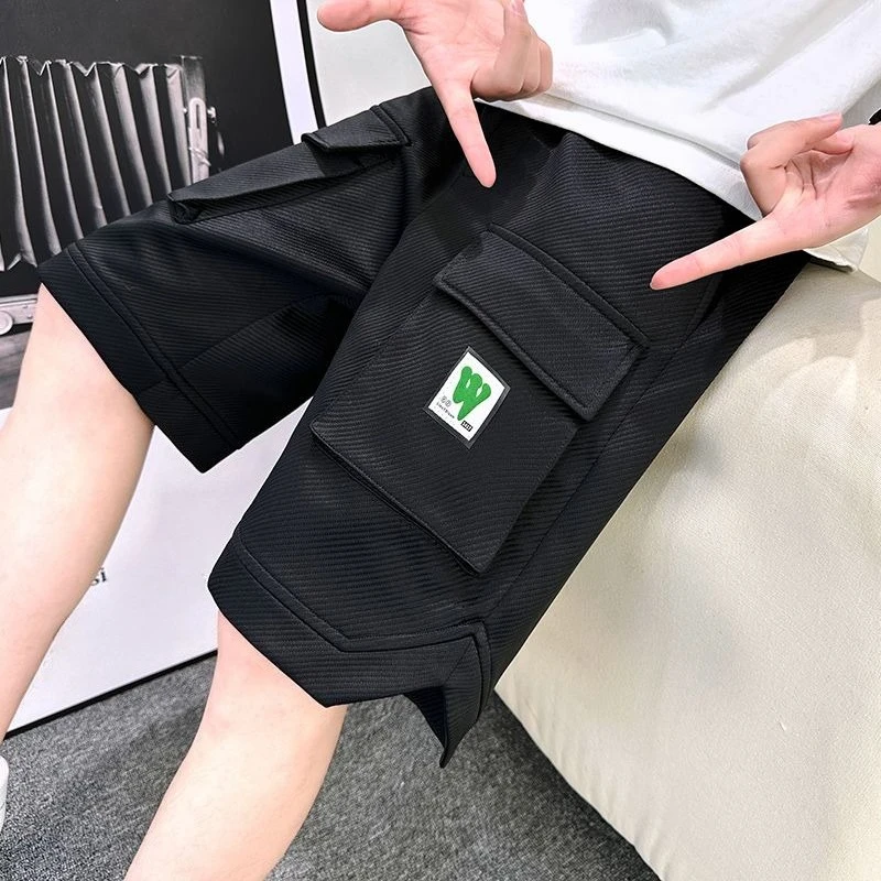 

Men's Baggy Cargo Shorts Outdoor Summer Casual Big Size Sporty Loose Fit Teenager Pocket Shorts Five-Inch