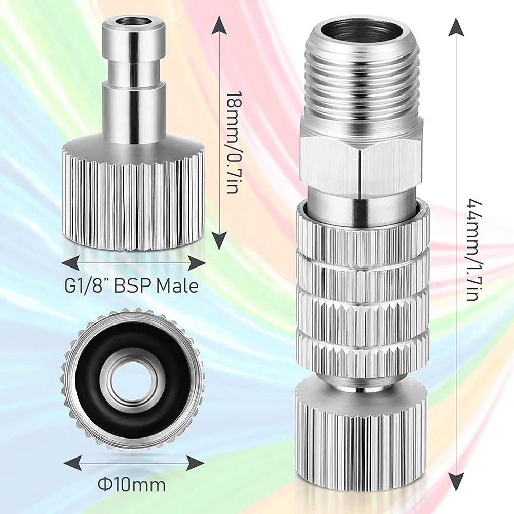 Airbrush Quick Disconnect Kit 5 Pieces Metal Couplers with Integrated Air Valve for Reliable Spray Performance