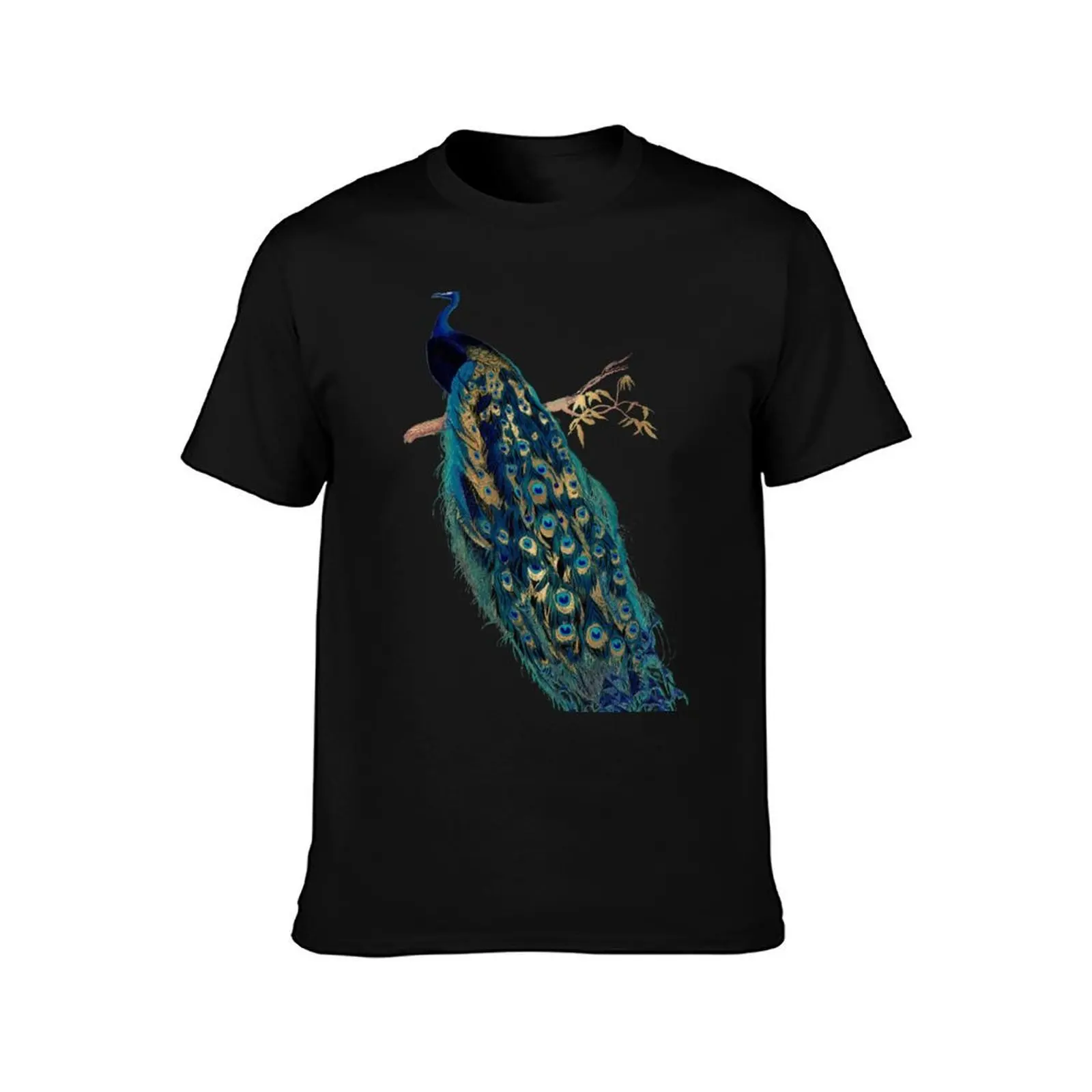 Vintage Peacock T-Shirt, Summer Casual Cotton Tee, Oversized Streetwear Tops, Vintage Graphic Print, Loose Fit Short Sleeve