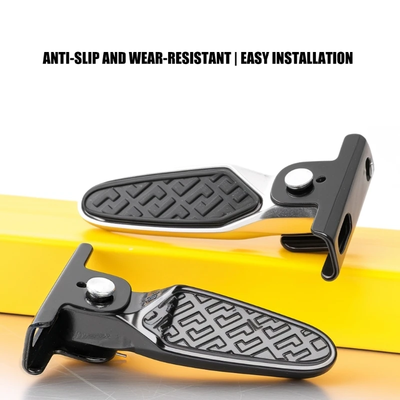 R9CC Strong Strength Aluminum Footrest Providing Comfort Foldable Convenience 50/70mm for Long Distance Rides On Scooters