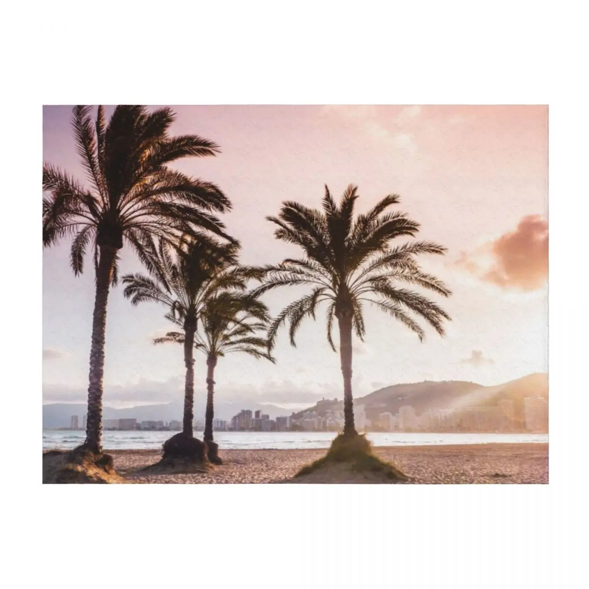 

Sun Rises Above The White Sand Mediterranean Beach Throw Blanket warm for winter Extra Large Throw Sofas sofa bed Blankets