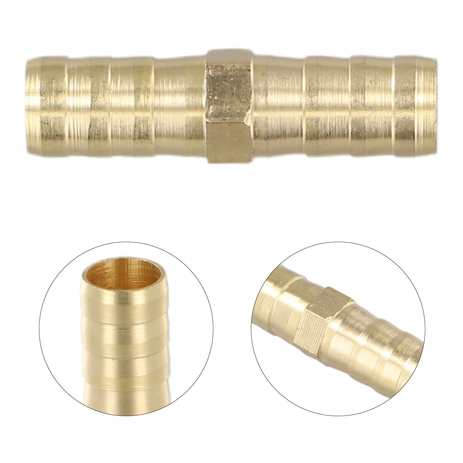 Brass Straight Hose Pipe Fitting Equal Barb 6, 8, 10, 12mm Gas Copper Barbed Coupler Connector Reducing Reducer Adapter Parts