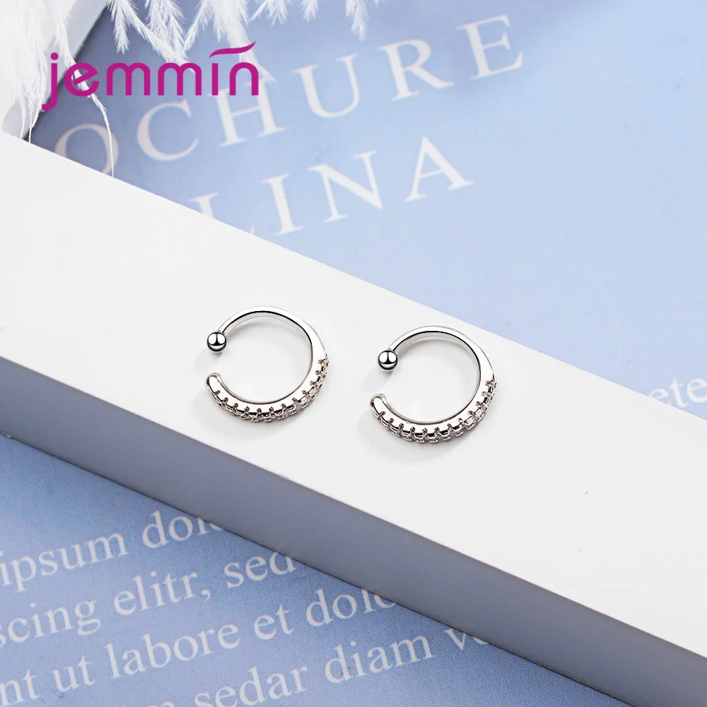 925 Silver  Ear Clip Fashion Jewelry Trendy Style Sparkling Cubic Zirconia Best Gift For Women Girls Party Appointment