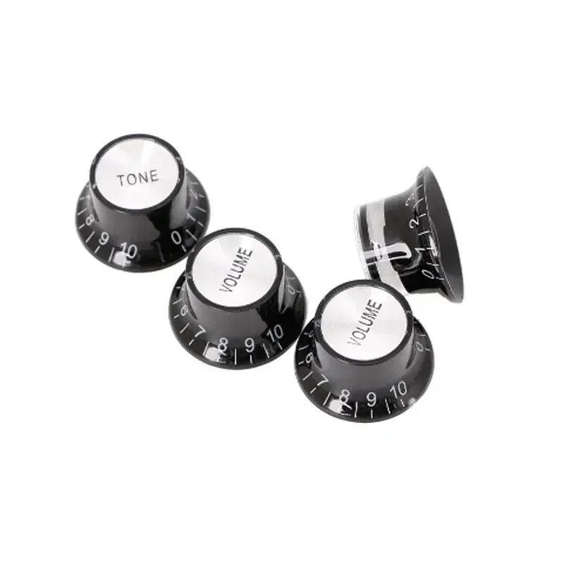 Guitar 2 Tone 2 Volume Control Knobs Silver Top Hat Bell Aluminum For Gibson Les Paul SG Musical Instruments Guitar Part