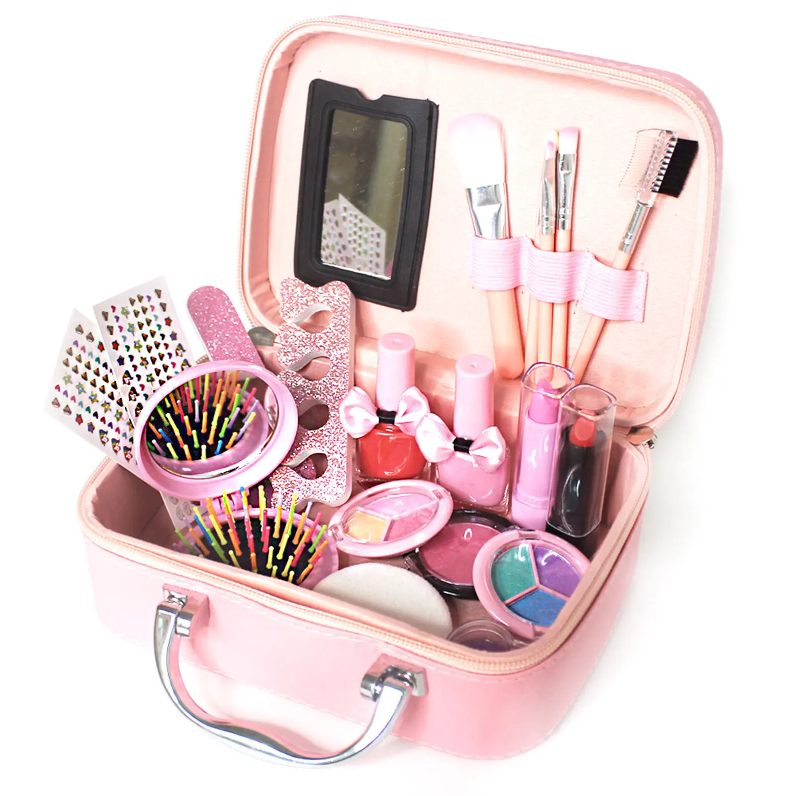 Pretend Spielen Kosmetik Set Schönheit Make-Up Handtasche Kit Mädchen Spielen Haus Nagellack Nagel Make-Up Lippenstift Spielzeug Kinder Geburtstag Geschenk