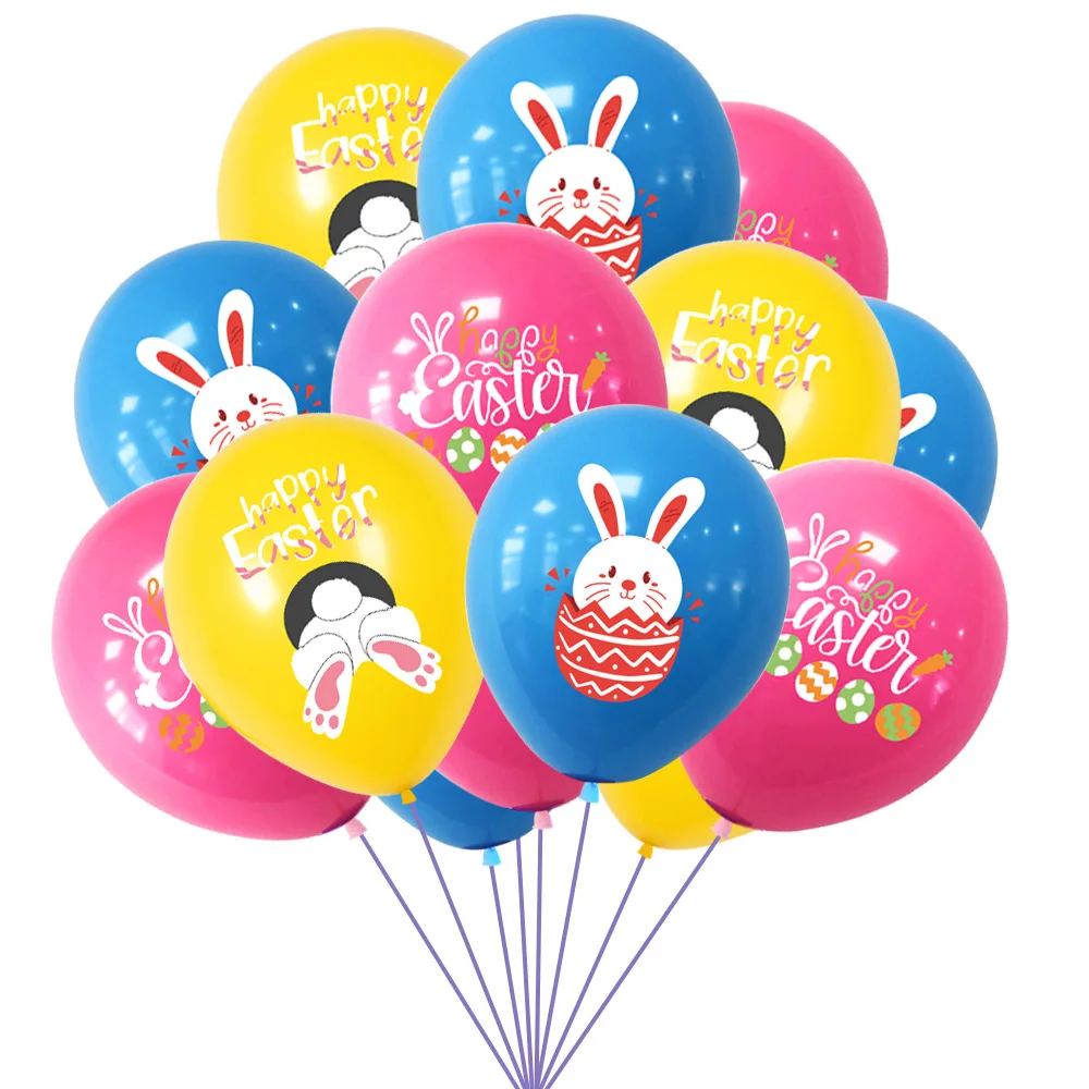 

12 Inch Easter Latex Balloon Bunny Egg Print Happy Easter Party Decoration