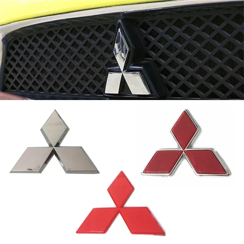 ABS Car Front Grille Badge Decal Cover Rear Emblem for Mitsubishi Lancer ASX Colt Pajero V7 Outlander Eclipse Delica EVO