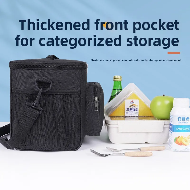 Outdoor Picnic Large Capacity Crossbody Ice Bag, Portable Thermal Insulated Lunch Box Bento Bag