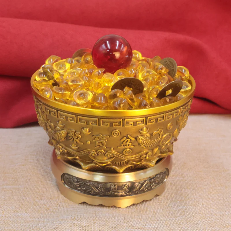 Brass Jutai Bowl Ornament Living Room Decoration Money Saving Shop Opening Yuanbao Wealth Accumulation Rice Jar Entrance