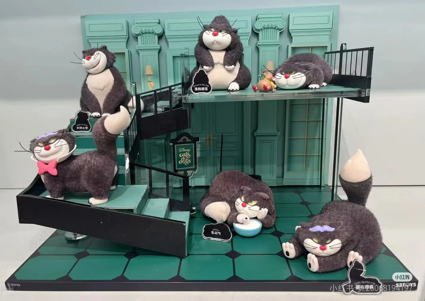 Genuine 52 Toys Disney The Aristocats Anime Figure The Mischievous Cat Lucifer Series Blind Box Lucifer Plush Mystery Box