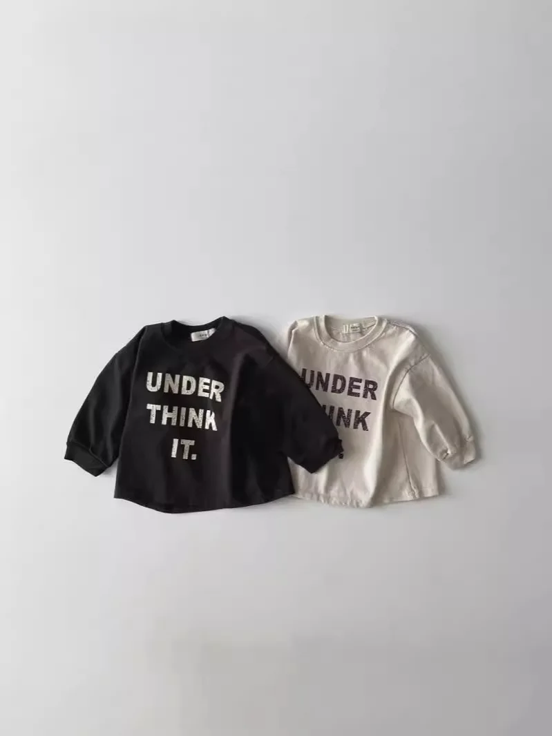 2025 Autumn New Baby Long Sleeve T Shirts Cotton Toddler Girl Bottoming Shirts Infant Boy Letter Print Tee Children Casual Tops