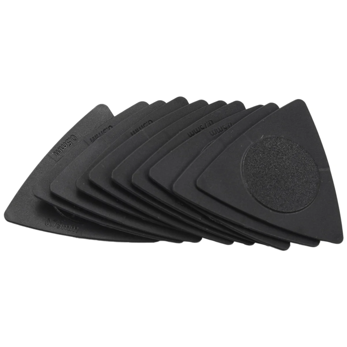 A71P 50 قطعة مثلث الغيتار يختار 1.0 0.75 0.5 مللي متر سمك في الكمبيوتر + مادة ABS المضادة للانزلاق نمط يختار الأسود #3