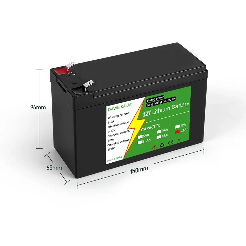 12V 3Ah-21Ah 18650 Lithium Battery Pack 3S2P-3S7P Rechargeable Battery for Solar Energy Electric LED Battery 12.6v 3A Charger