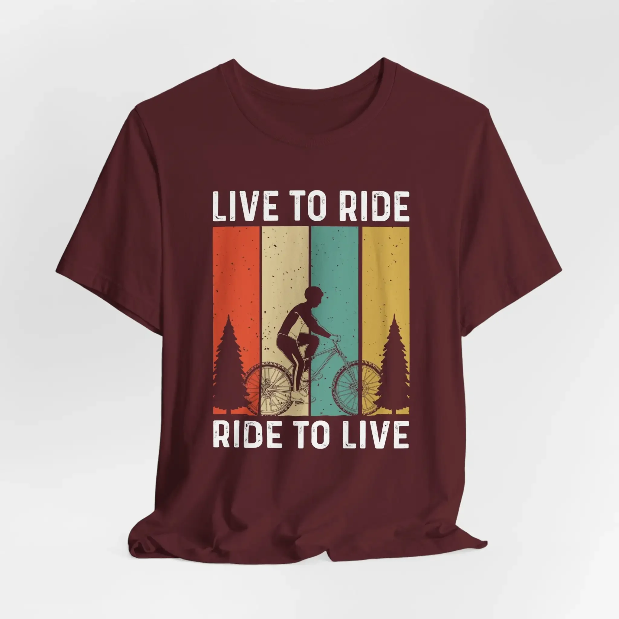 

Live To Ride Cycling Gear Heavy Cotton T Shirt Mtb Enthusiast Bmx Rider Apparel Bike Lover