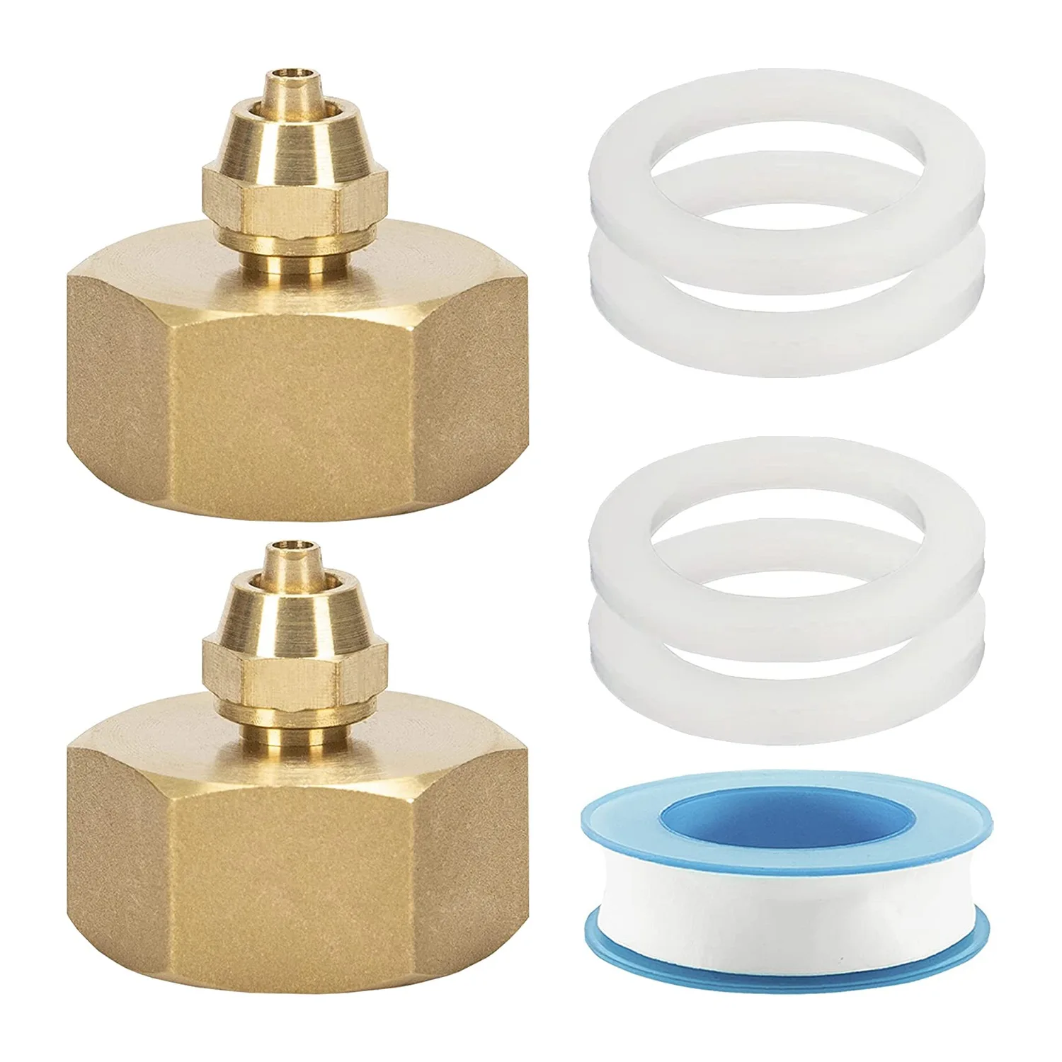 

ABFS 3/4Inch To 1/4Inch Hose Adapter Garden Brass 1/4Inch To Irrigation Hose Adapter 2Pack With Washer Rubbers