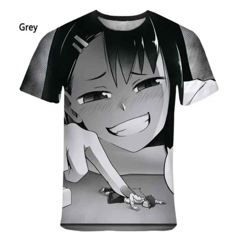 Anime Cartoon Sexy Character Nagatoro 3D Print T-shirt Summer Men Clothing Fashion Hip Hop Harajuku Street Unisex Tops Tees