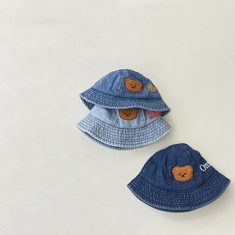 

Baby Personalized Hat Spring and Autumn Boys and Girls Little Bear Baby Bowl Hat Sunshade Children's Fisherman Hat