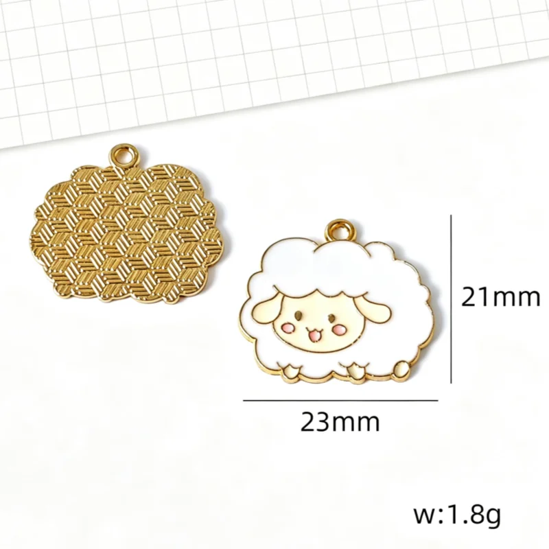 10pcs cartoon cute little animal lamb bee pendant DIY keychain necklace mobile phone chain accessory pendant view 4